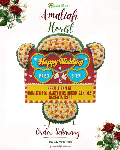 Karangan Papan Bunga Pernikahan di Jembayat
